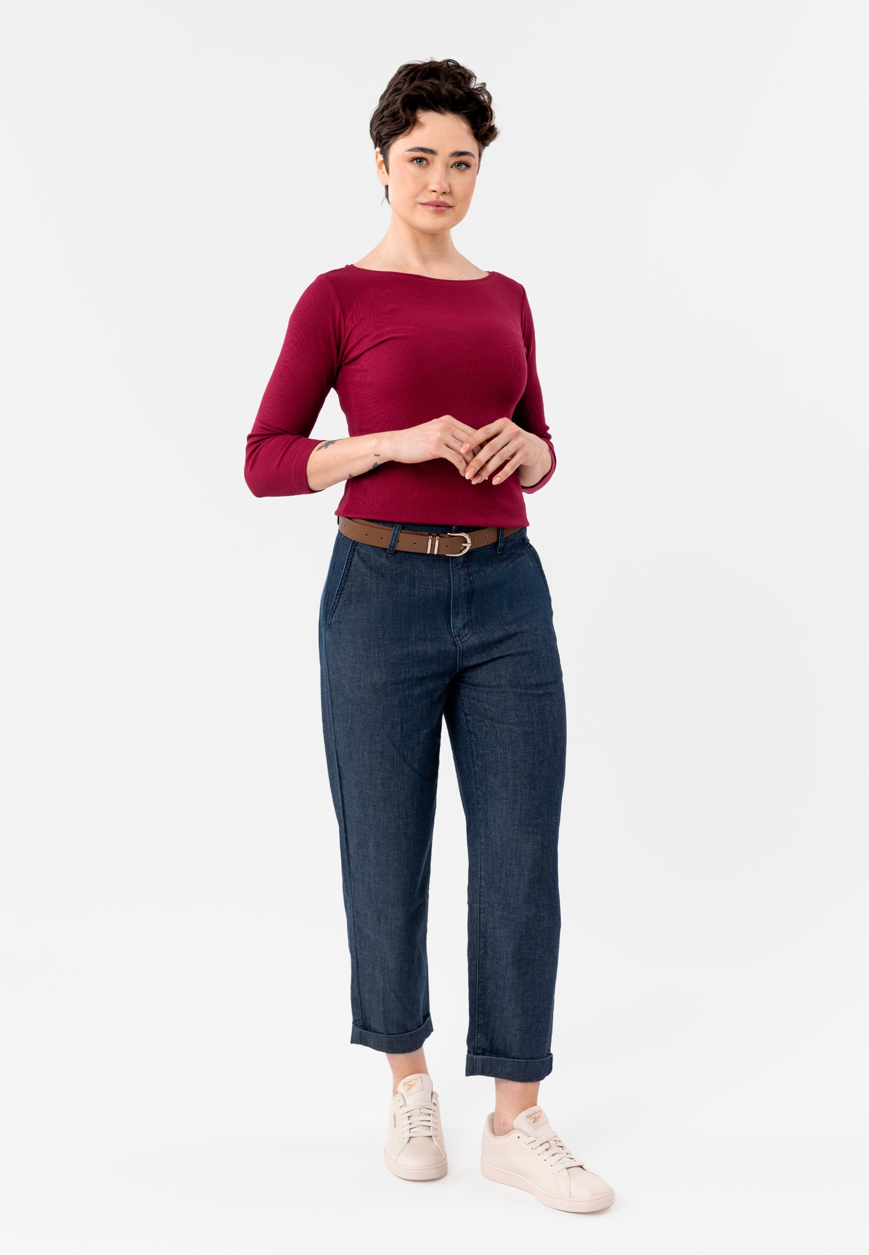 Spodnie Damskie Denimowe Bawełniane Niebieskie Volcano R-alya S