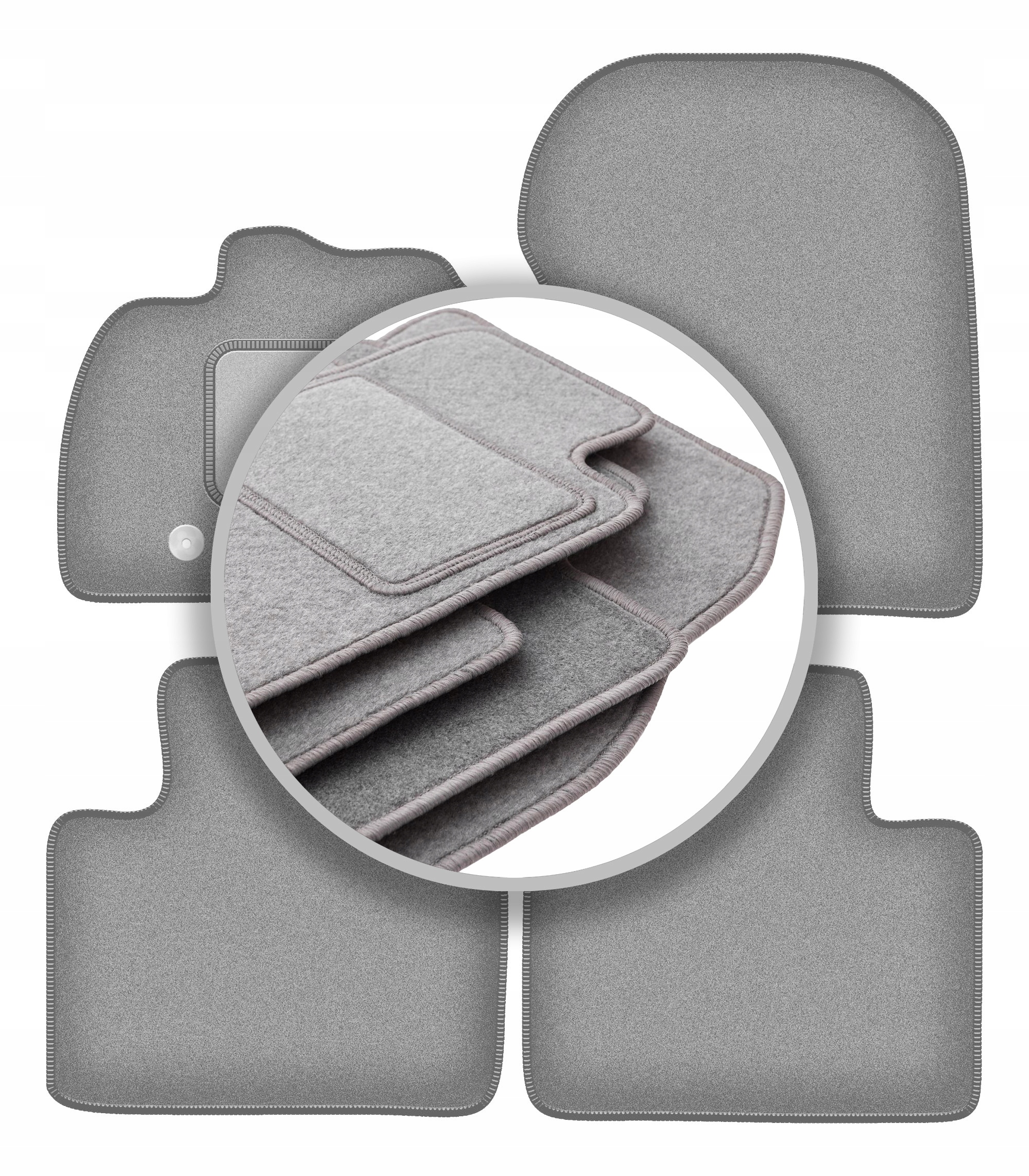 Velurové koberce Oslo šedé pro: Renault Zoe hatchback 2013-