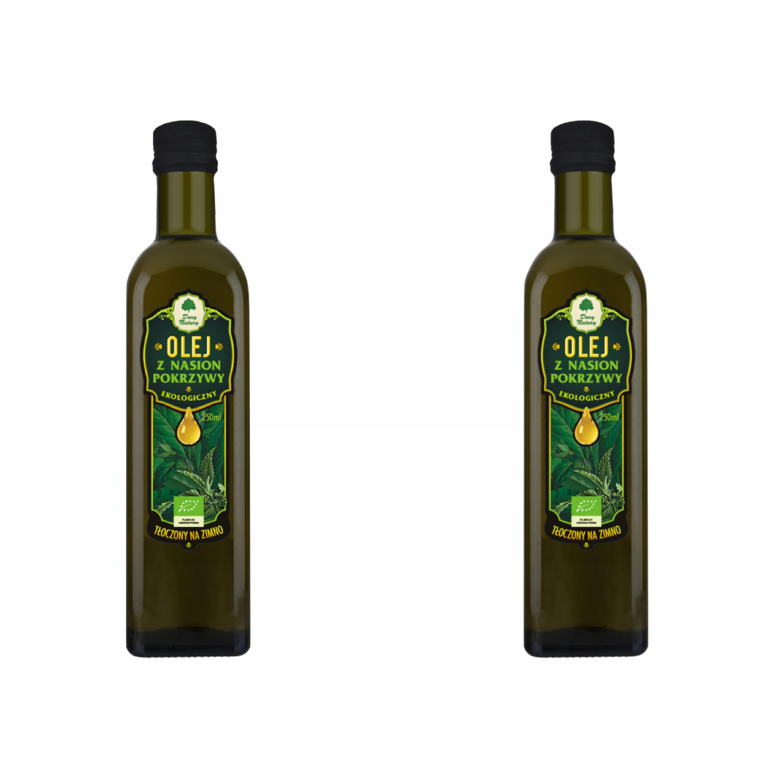 2x Olej Z Nasion Pokrzywy Tłoczony Na Zimno Bio 250 ml Dary Natury