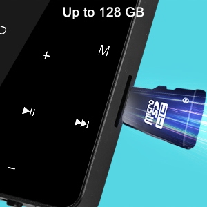 WYSOKA JAKOŚĆ ODTWARZACZ MP4 MP3 16GB BLUETOOTH 5.0 HIFI RADIO czarny Obsługa kart pamięci tak