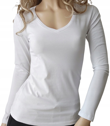 Gładka bluzka LaTynka KOLORY dekolt serek 36-50 Rozmiar 44