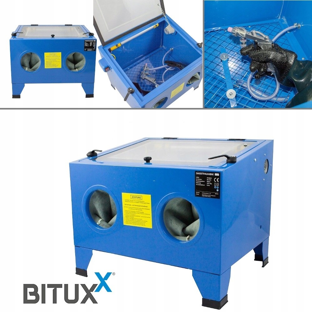 Piaskarka Bituxx kabinowa 90L wydajna w zestawie pistolet + 4 dysze + folie