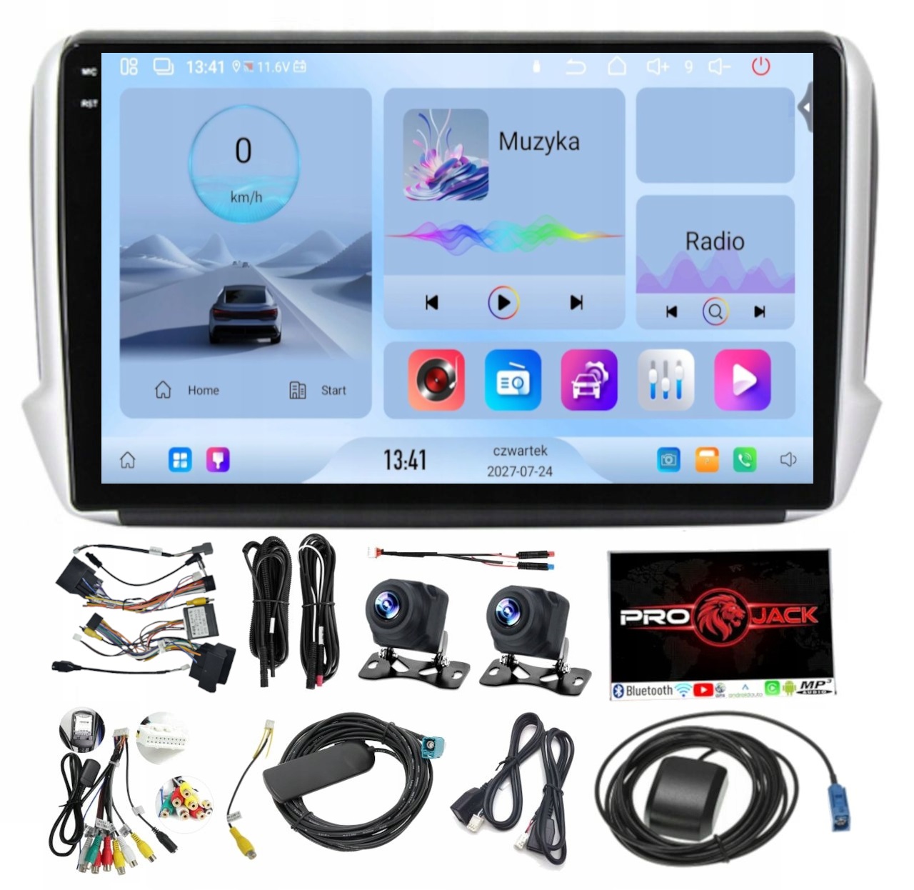 Navigační Rádio Carplay Gps Android Peugeot 208 2008 Wifi Sim 4GB 64GB Sim