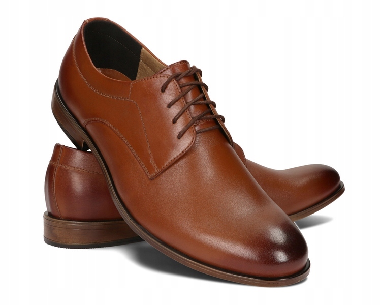 OBUWIE MĘSKIE WIZYTOWE SKÓRA POLSKIE 322 BRĄZ 40