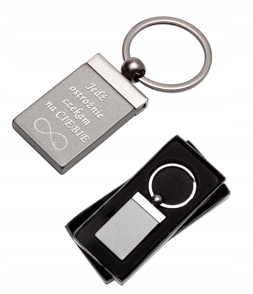 

Brelok blaszka ciemna Grawer Gratis! upominek prez