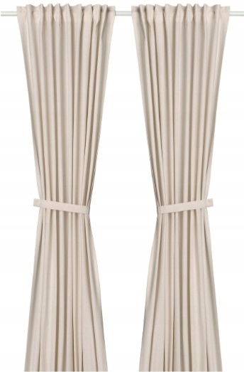 Ikea Lenda záclony s viazaním 2 ks 140x300 krémové