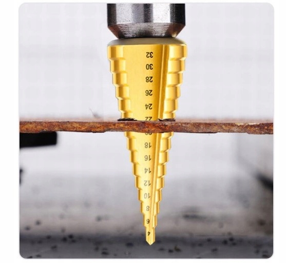 WIERTŁO STOŻKOWE STOPNIOWE HS TYTAN 4-32mm WIERTŁA Rodzaj wiertła stożkowe