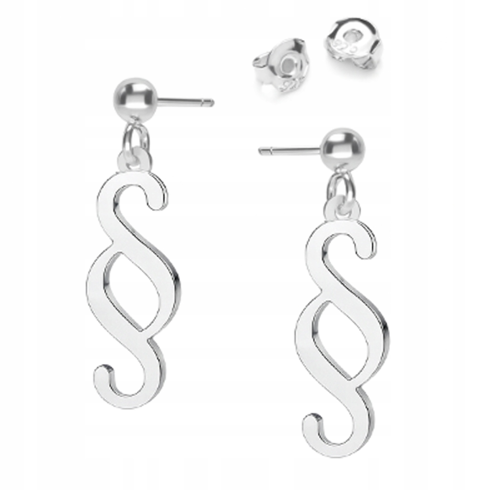 Paragraf Stříbrné náušnice tyčinka Stříbro 925 Dárek pro právníka