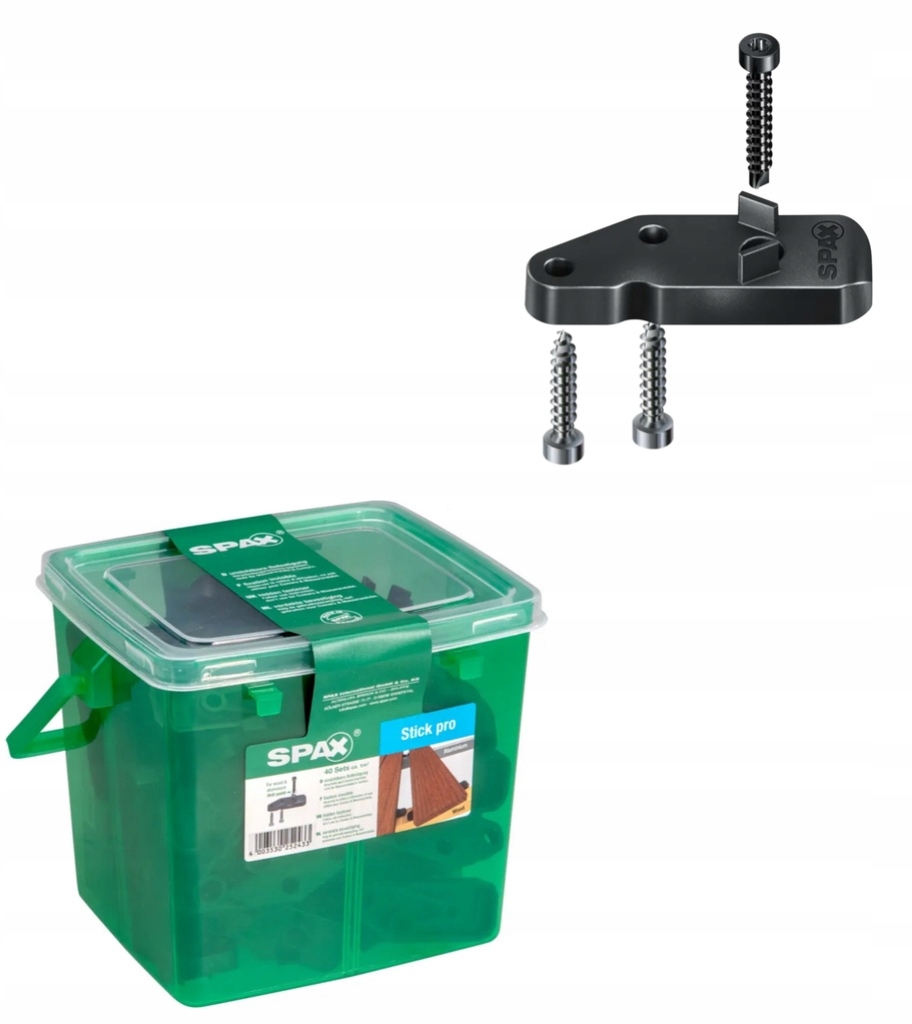 Vložky, šroub pro neviditelné upevnění terasových prken StickPro 40 ks