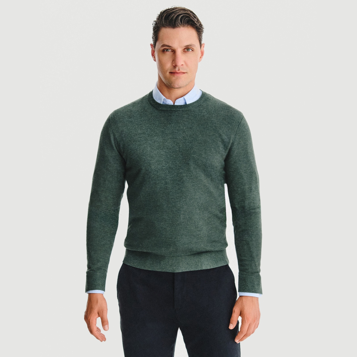 Pánský zelený svetr s výstřihem do V od Pako Lorente , vel XXL