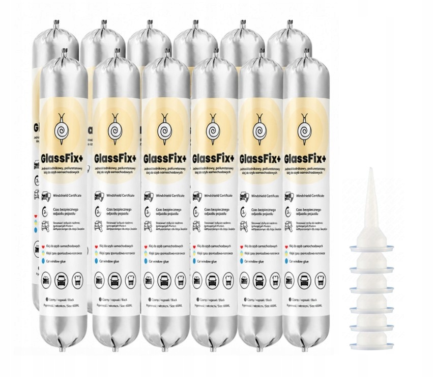 Klej do szyb samochodowych GlassFix+ 600ml do wklejania szyb 12SZT.