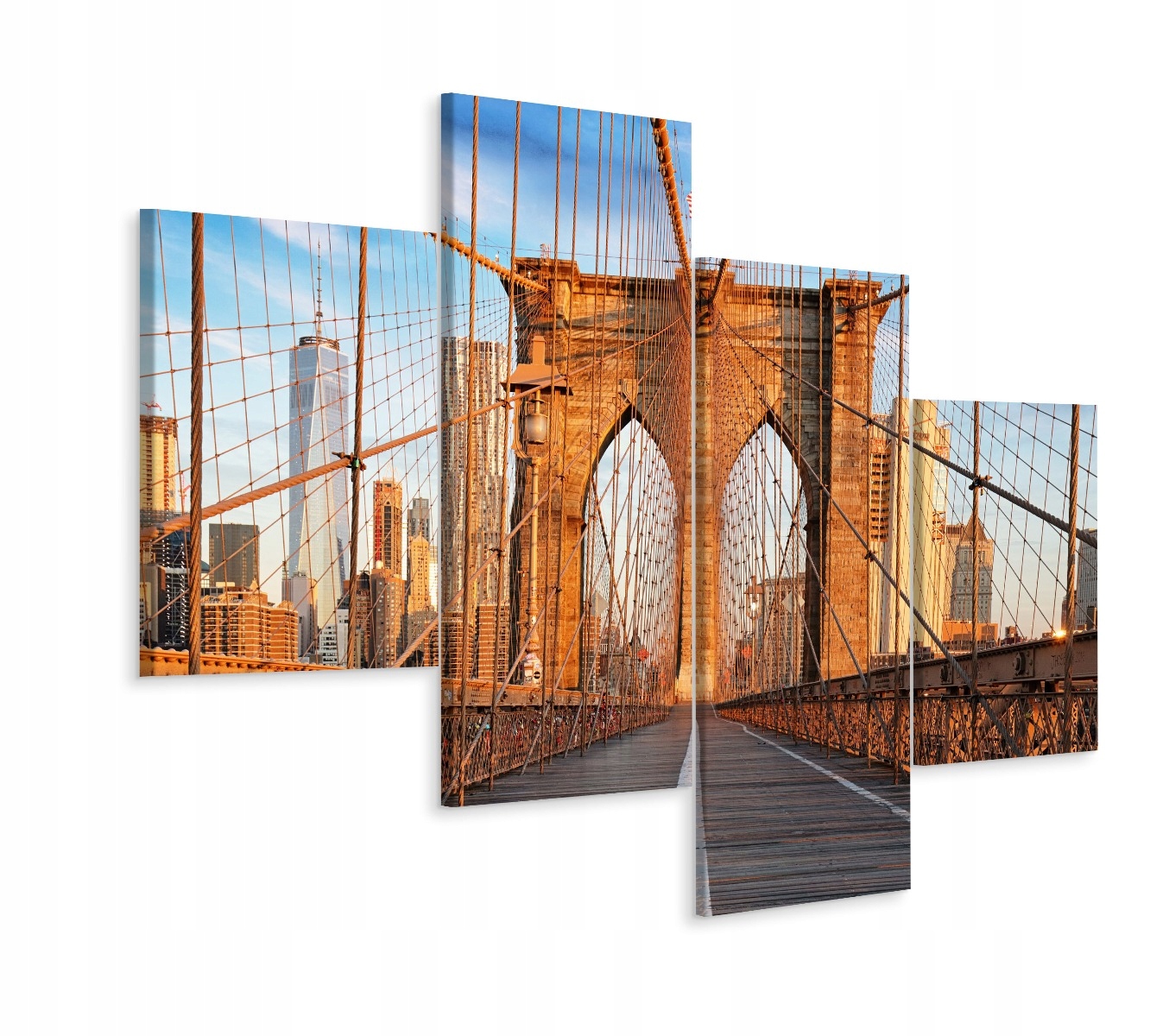 Obraz Tetraptyk Brooklynský Most 3D pohled 80x50