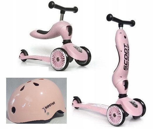 Scootandride Highwaykick1 2w1 1-5 lat Rose kask