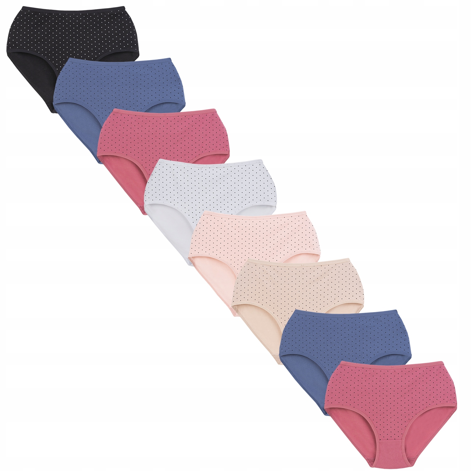 

8x Figi Majtki Damskie Bawełna Wysoki Stan 3XL