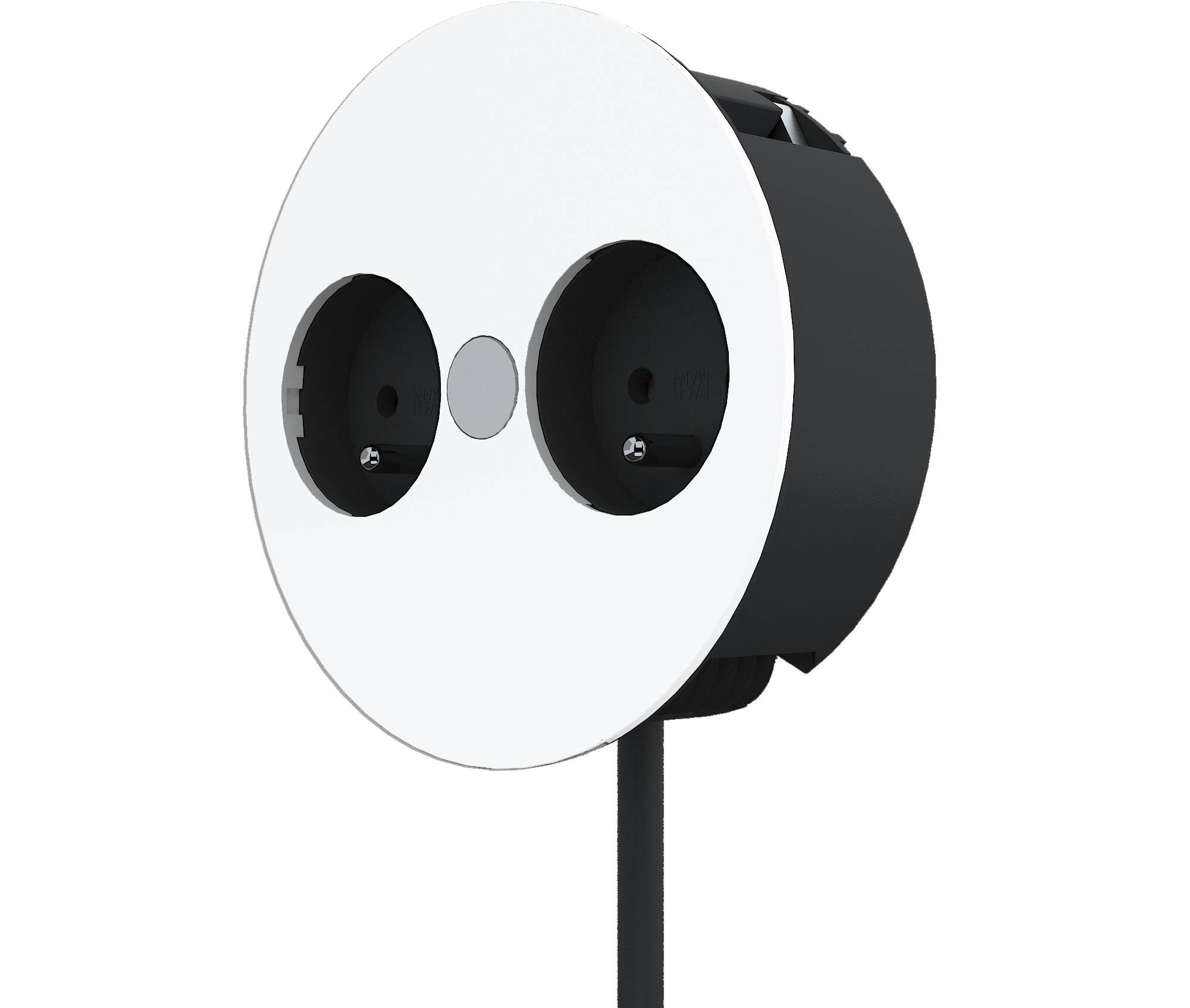 Gniazdo do blatu podwójne BACHMANN TWIST biały