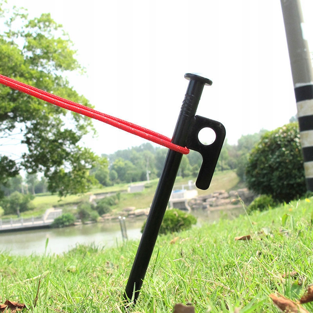 NAMIOTY NAMIOTOWE STAWKI CEMpingOWE WYTRZYMAŁY PEG ZEWNĘTRZNY Kolor dominujący czarny