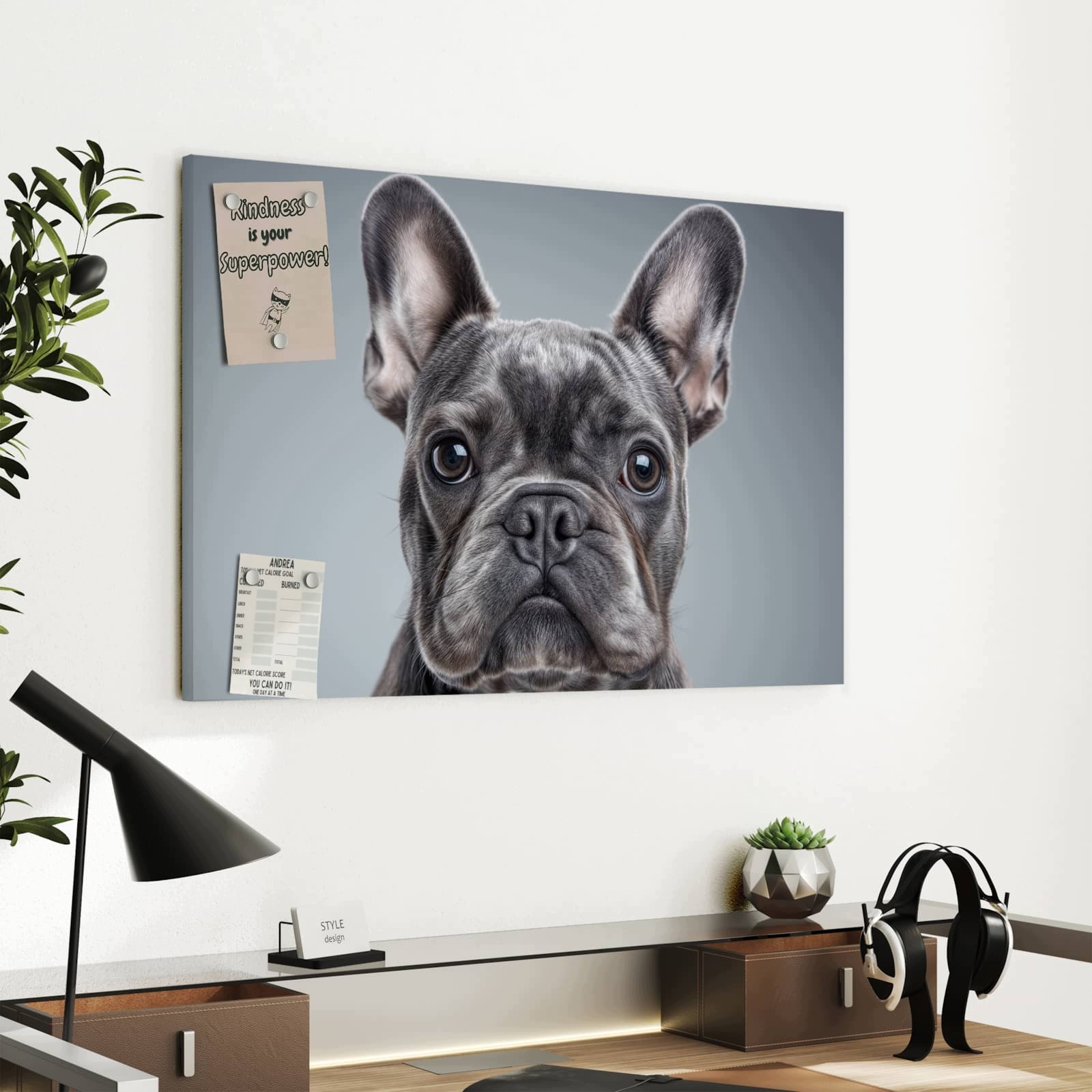 Magnetická tabule Francouzský a Buldok 60 × 40 cm