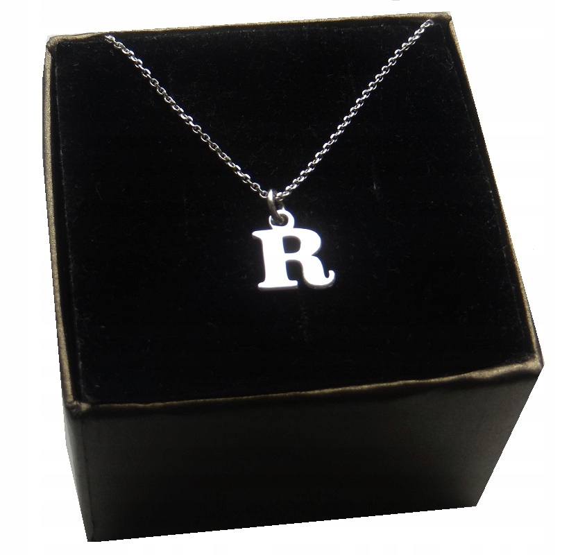 

Naszyjnik łańcuszek literka z literką R srebro 925