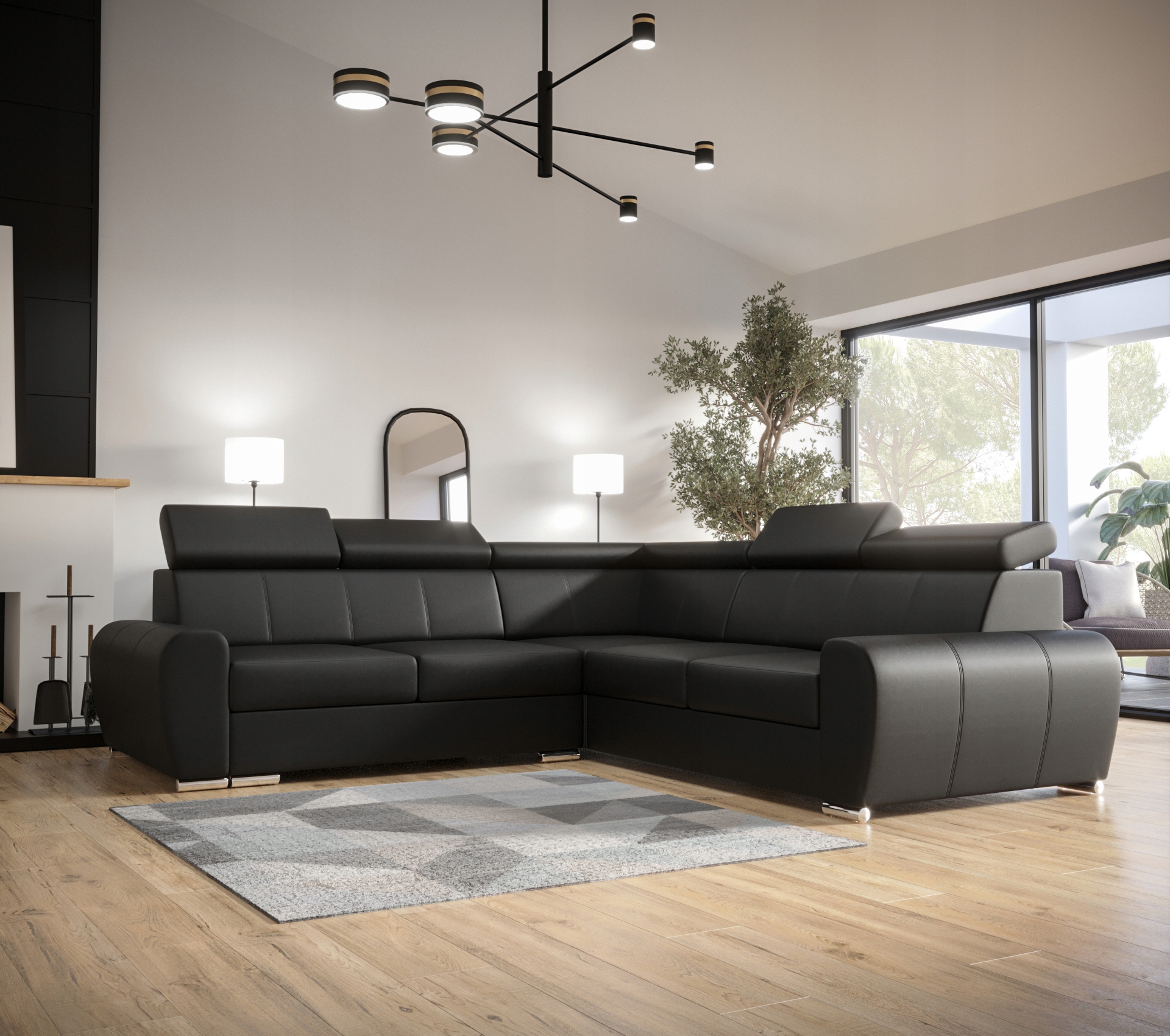 Rohová Sedací Souprava Rozkládací opěrky hlavy KN09 255 O-sofa