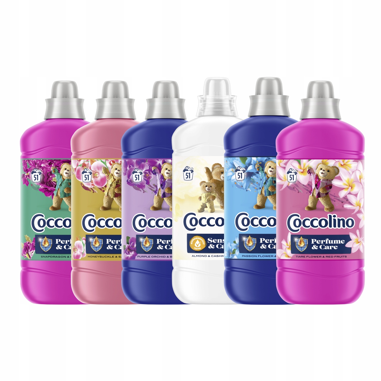 Coccolino Perfume&Care Płyn do Płukania tkanin 6x1,275L Zestaw MIX