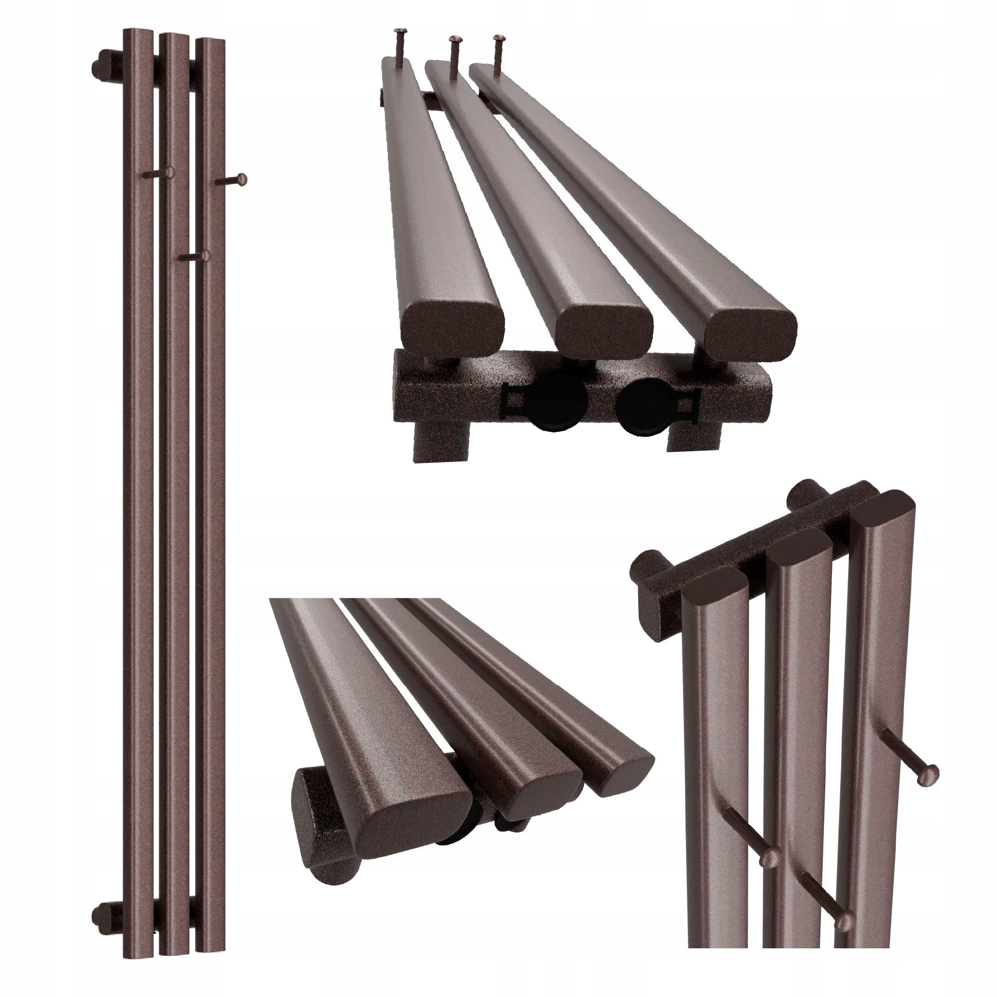 Dekorativní radiátor HORYZONT3 Hook 160x21 bordový