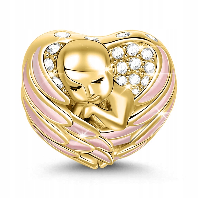 

Charms złoty Anioł Angel Aniołek 925