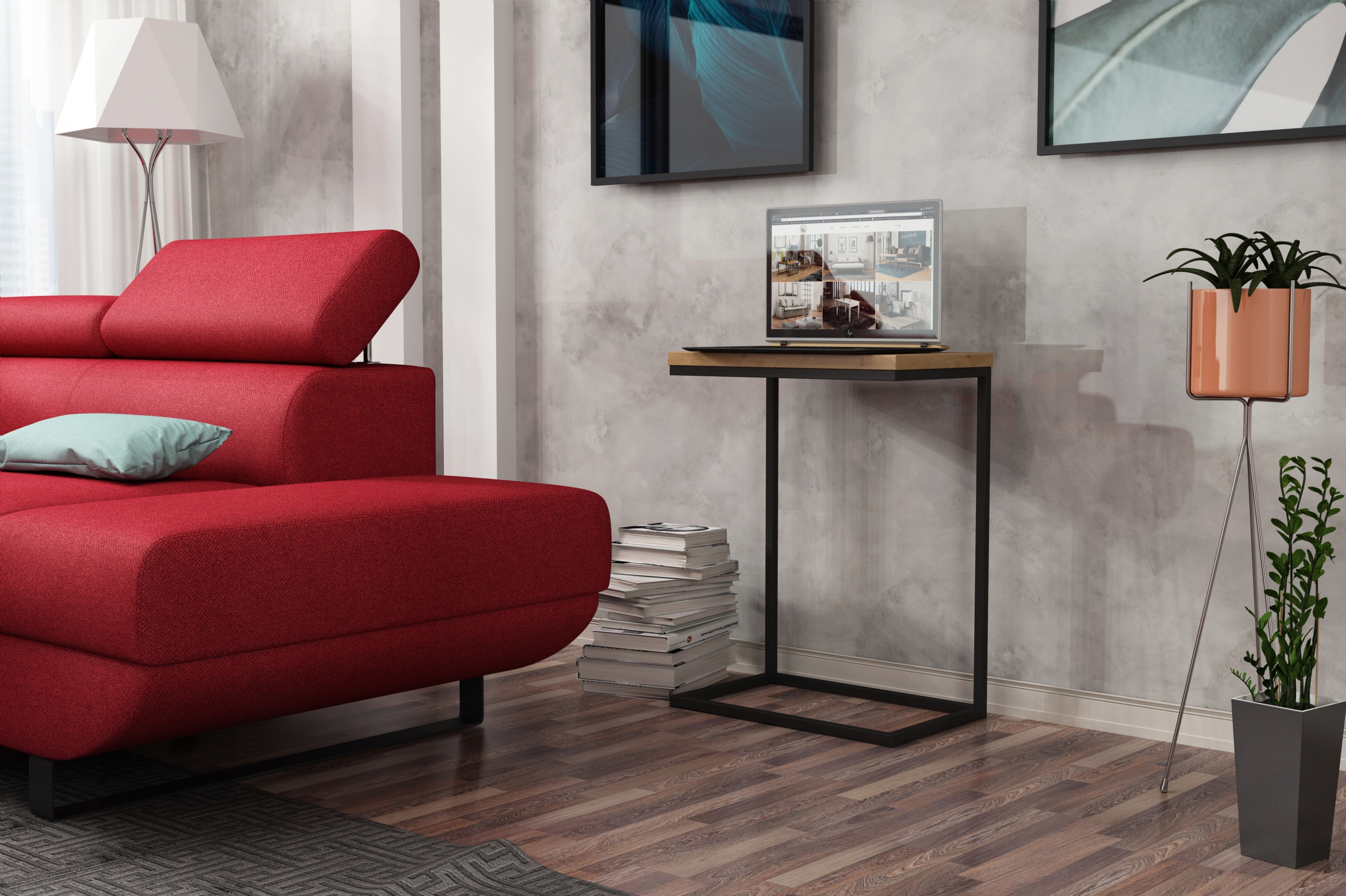 Stolik półka nadstawka złoty stelaż NORI artisan Kolekcja Nori