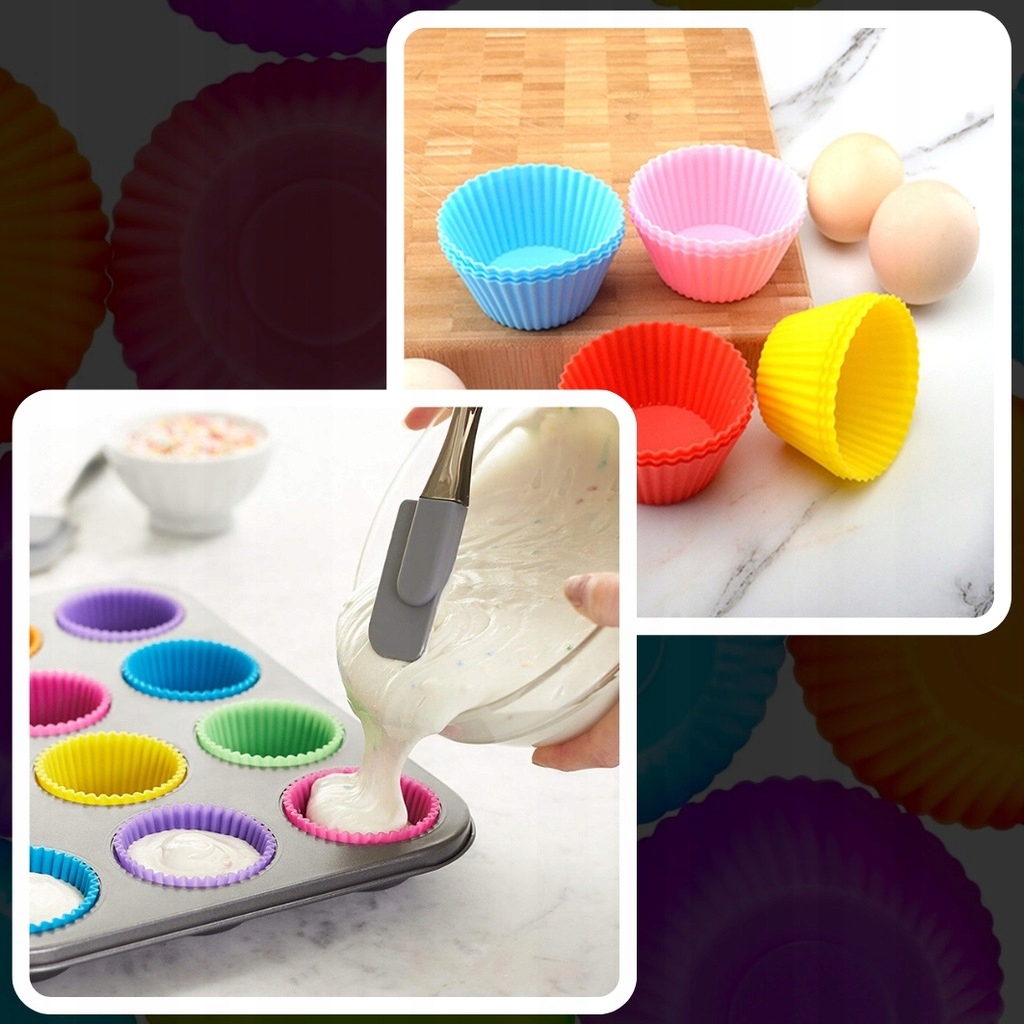 SILIKONOWE FOREMKI DO MUFFINEK BABECZEK FORMA DO PIECZENIA KPL 12 SZT Rodzaj forma do muffinek