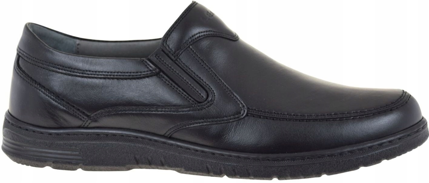 Pánské kožené černé nazouvací mokasíny pohodlné Lemi 341 polobotky VEL.44