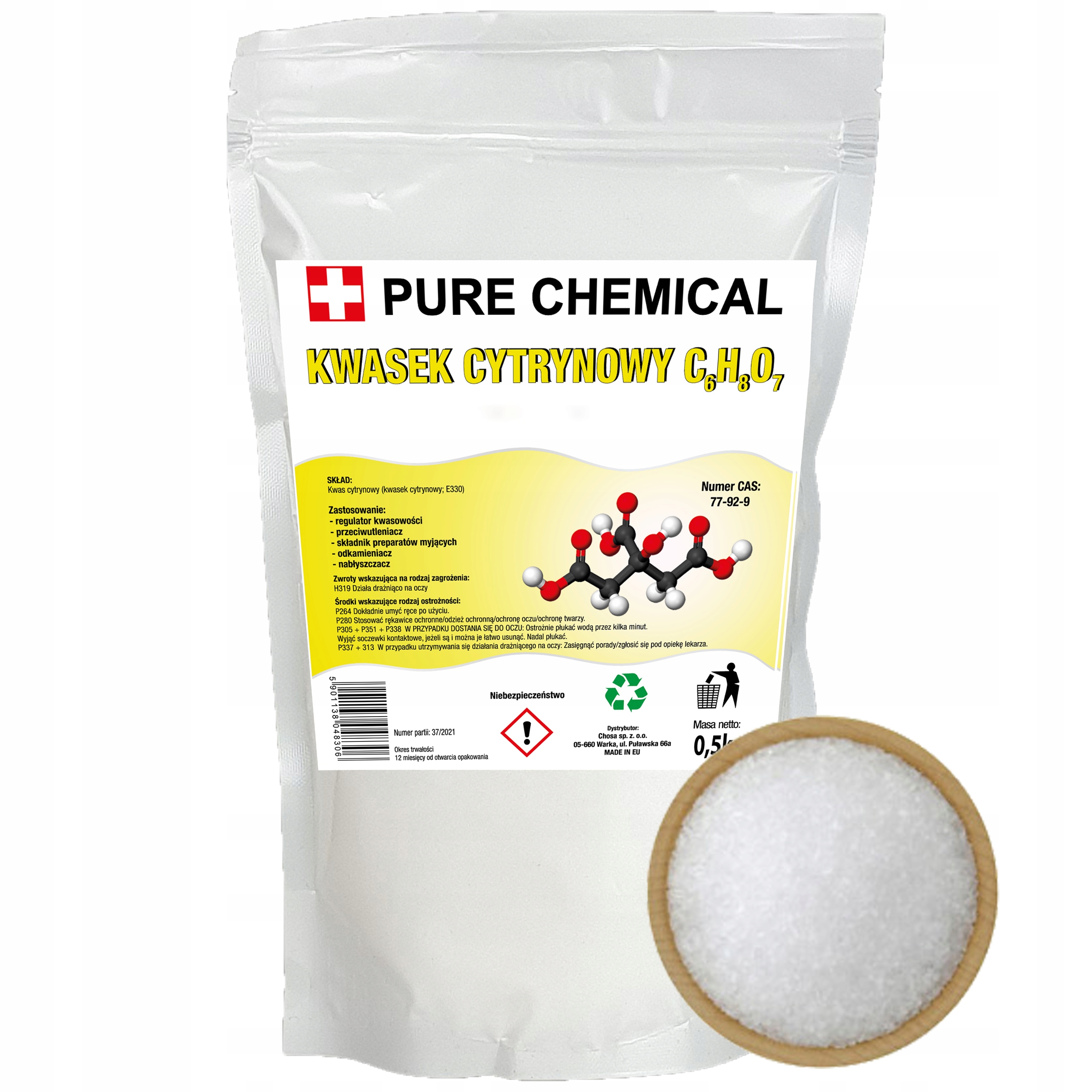 

Kwasek Cytrynowy Czysty Kwas Cytrynowy E330 0,5kg