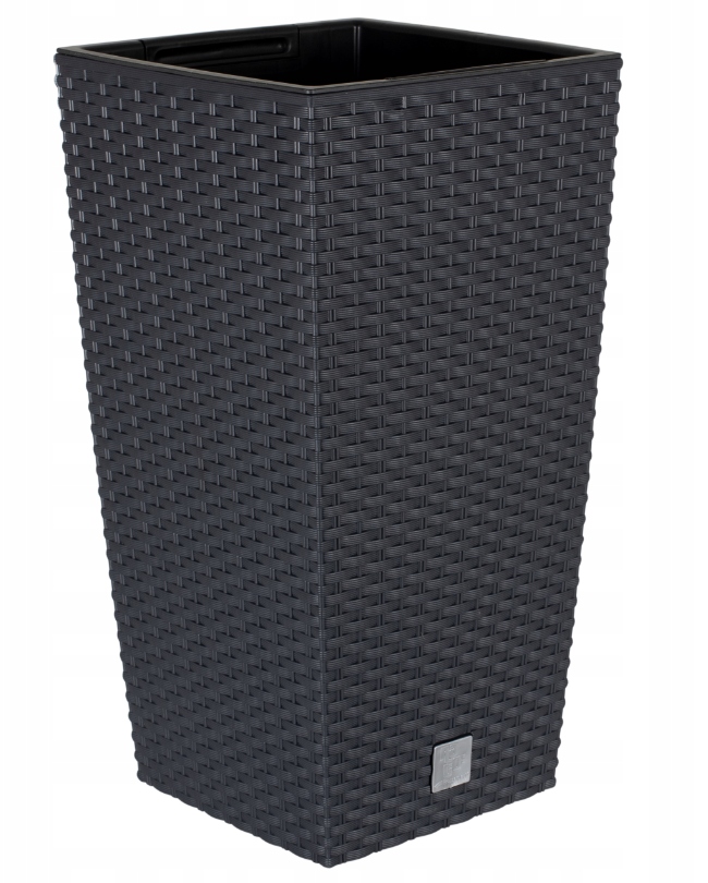 DONICZKI 3x ZESTAW DONICE OGRODOWE RATTAN ELEGANCKIE + WKŁADY ANTRACYT HIT! Materiał wykonania tworzywo sztuczne