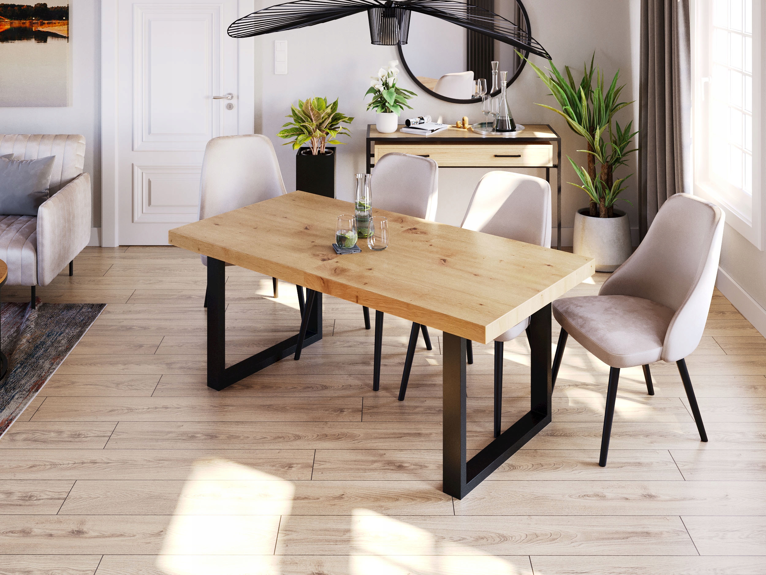 Stół rozkładany loftowy 180/280 METAL Maksymalna długość rozłożonego stołu 280 cm