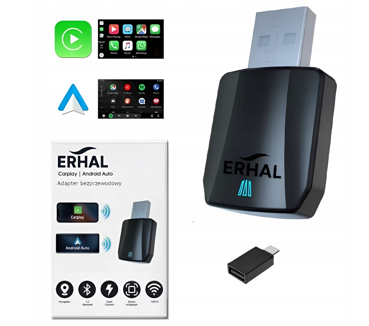 Carlinkit 5.0 (2air) беспроводной адаптер Carplay / Android Auto