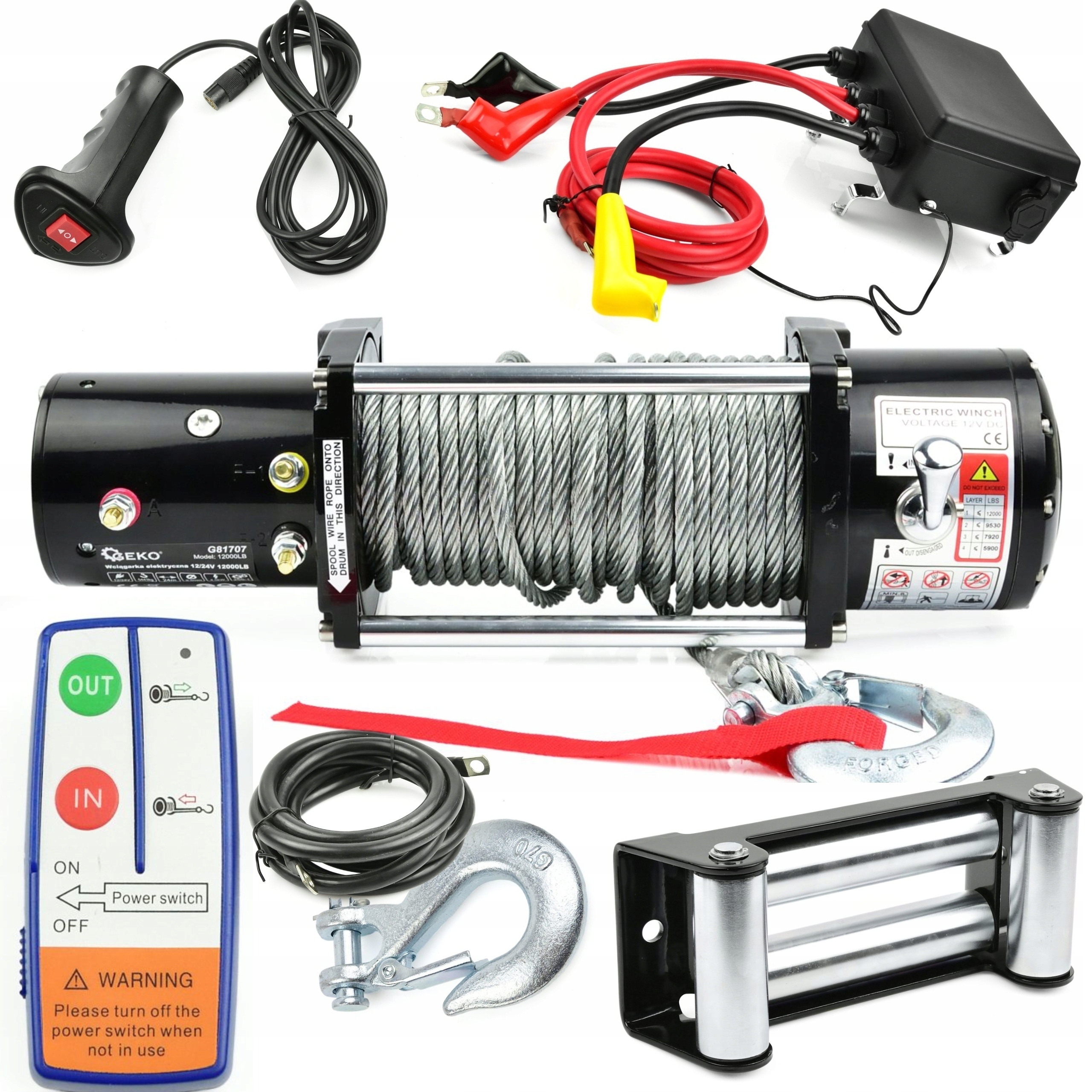 Elektrický Navijak 12V 12000LB Geko