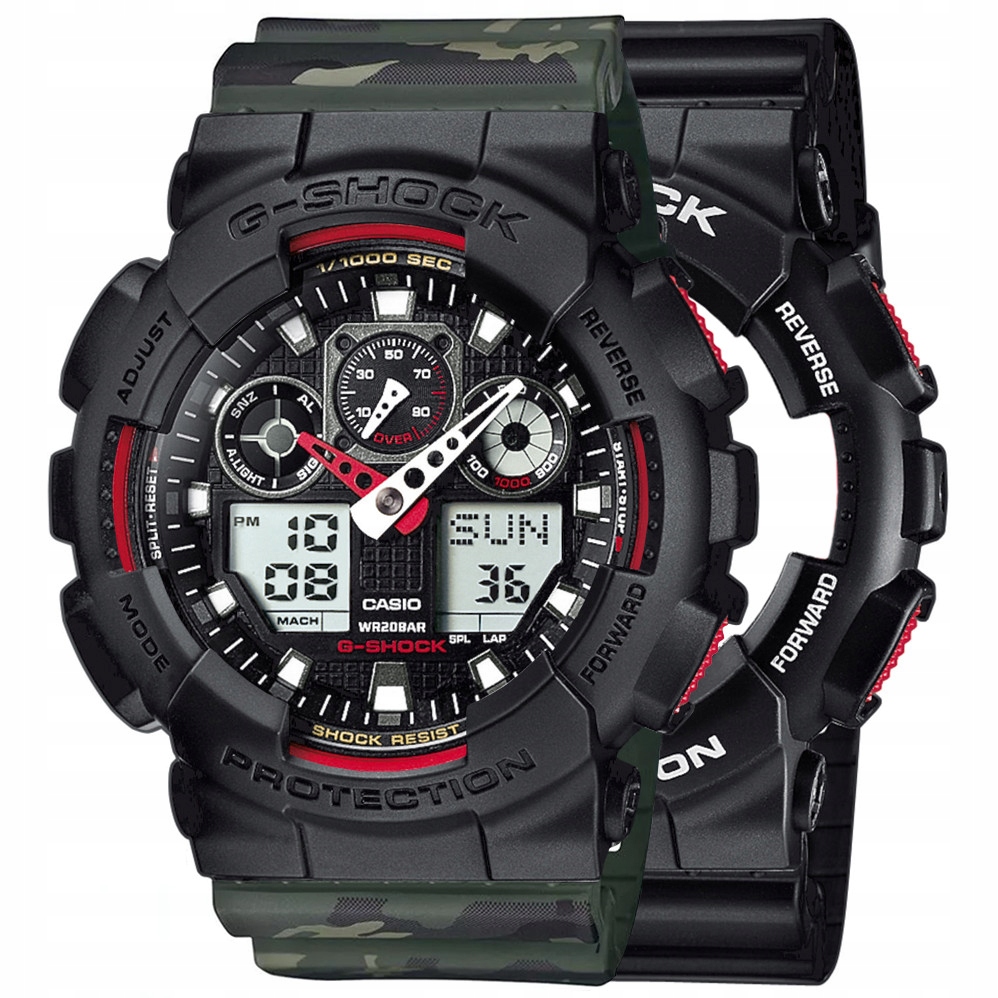 Sada G-shock GA-100-1A4ER Černá Zelená