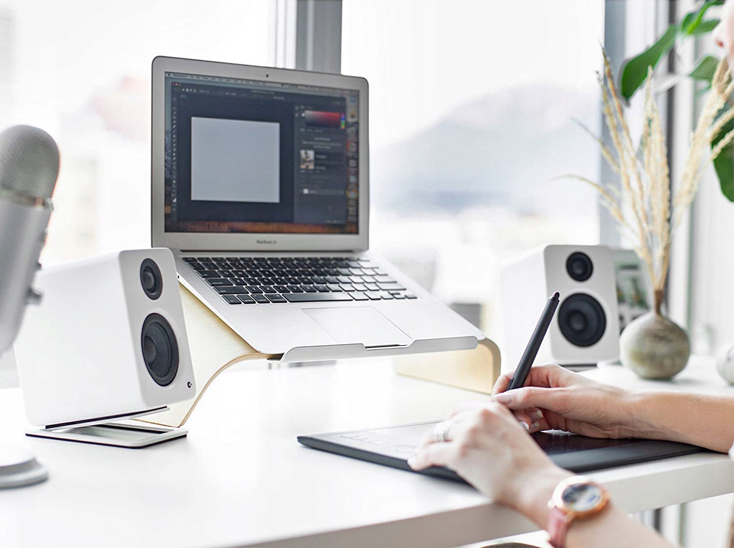 MOZOS MSK5 CZARNE BIURKOWE STATYWY DO GŁOŚNIKÓW Model MSK5-BK