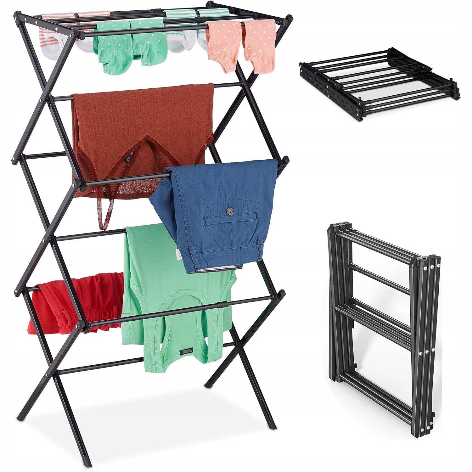 Levně Sušák Na Prádlo 6 Úrovní 40-71 CM Pro Malý Byt Skládací