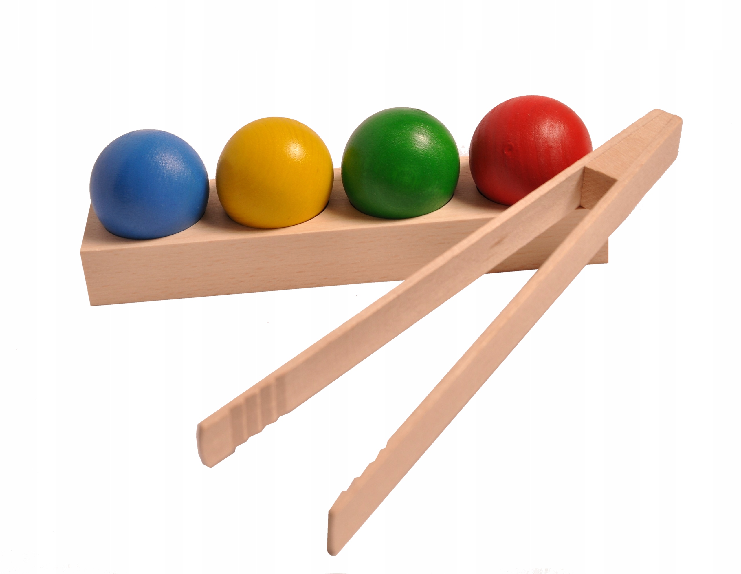 Drewniany sorter cztery kulki Montessori