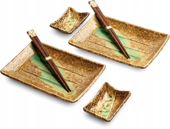 Sada Na Sushi S Hnědým Sklem Vyrobená V Japonsku