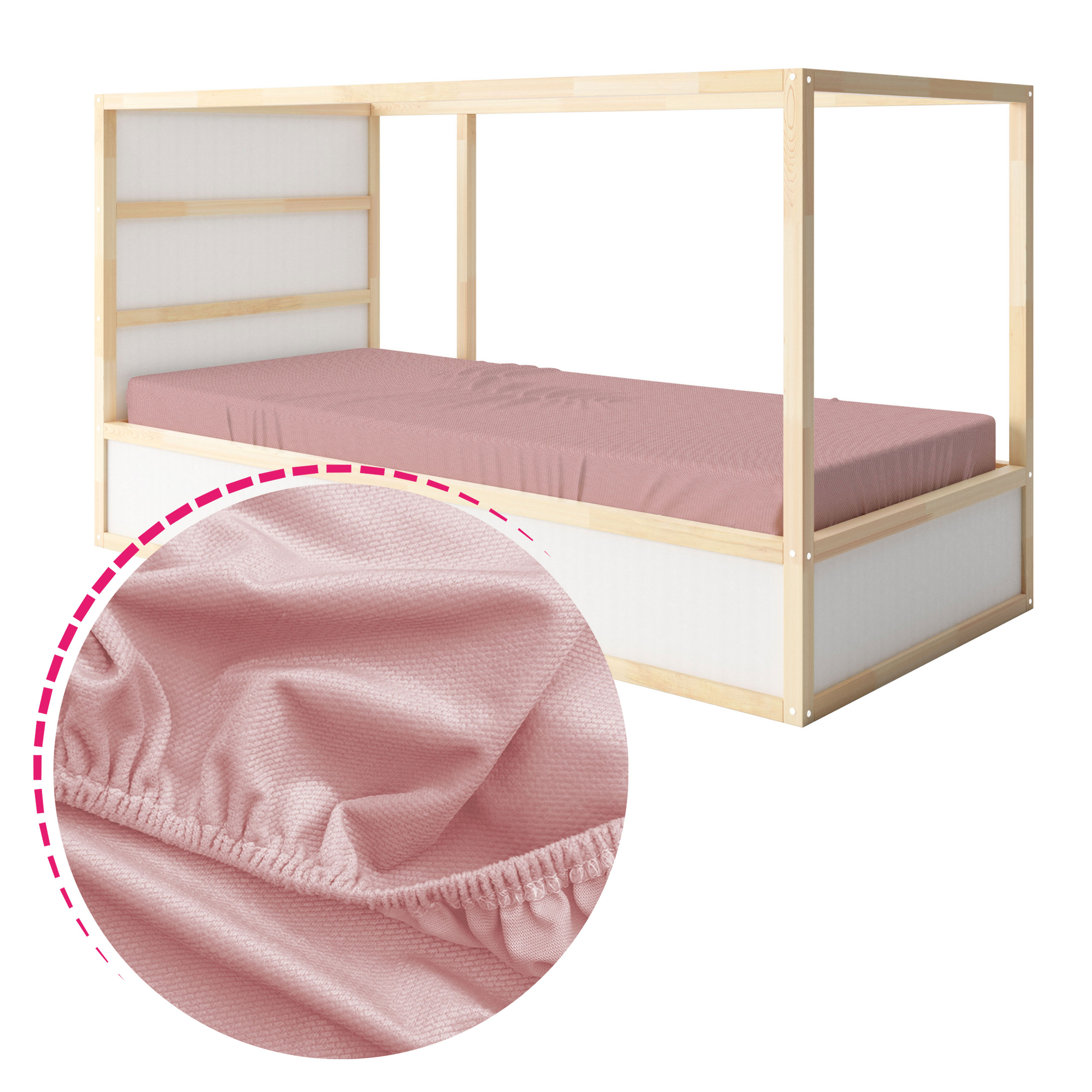 Povlak na postel 90x200 s gumičkou Plyš Velvet Starorůžová