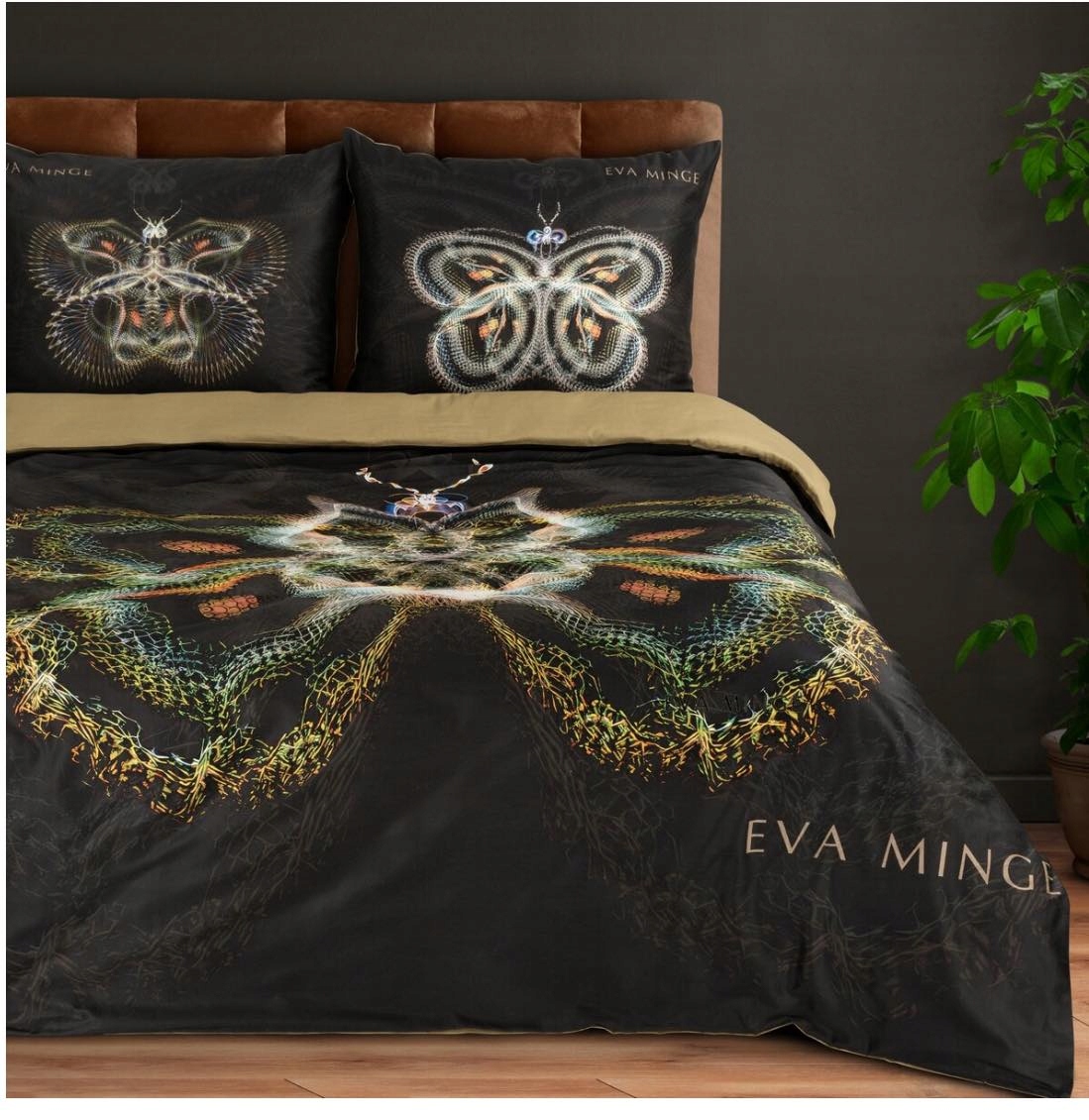 Posteľná Bielizeň Eva Minge Eurofirany Eva 11 220x200 cm čierny motýľ