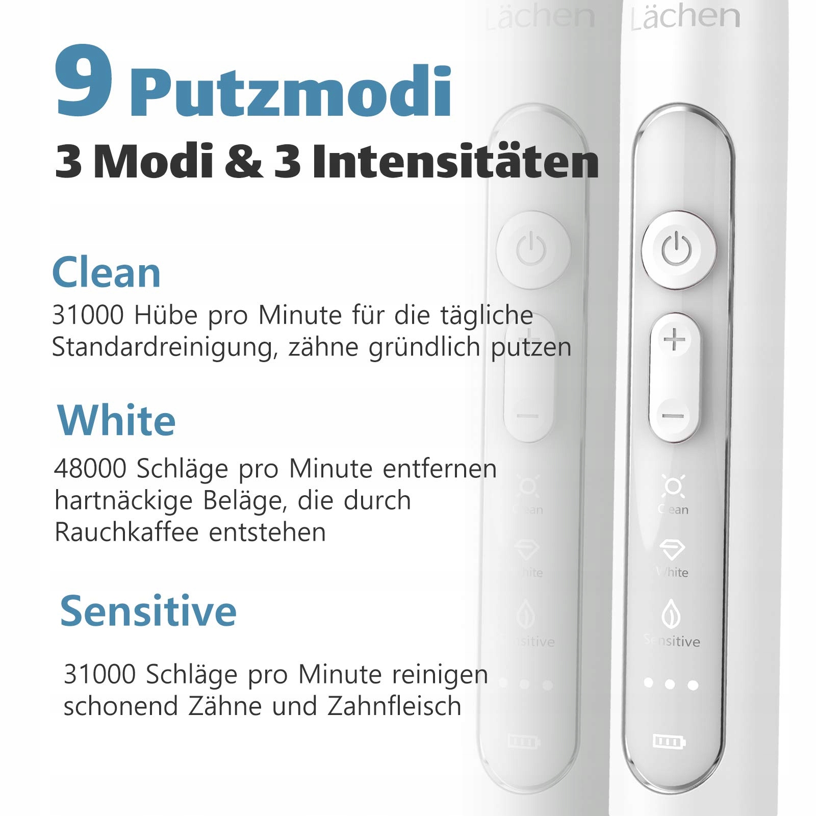 LÄCHEN Szczoteczka Soniczna Elektryczna 4 Końcówki Timer 3 Tryby Etui — miniatura 3
