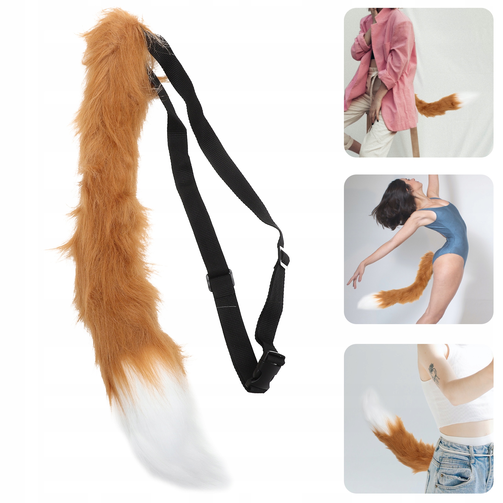 PLUSZ ZWIERZĘCY OGON LISÓW COSPLAY FUTRA THERIAN SPRZĘT Marka bez marki