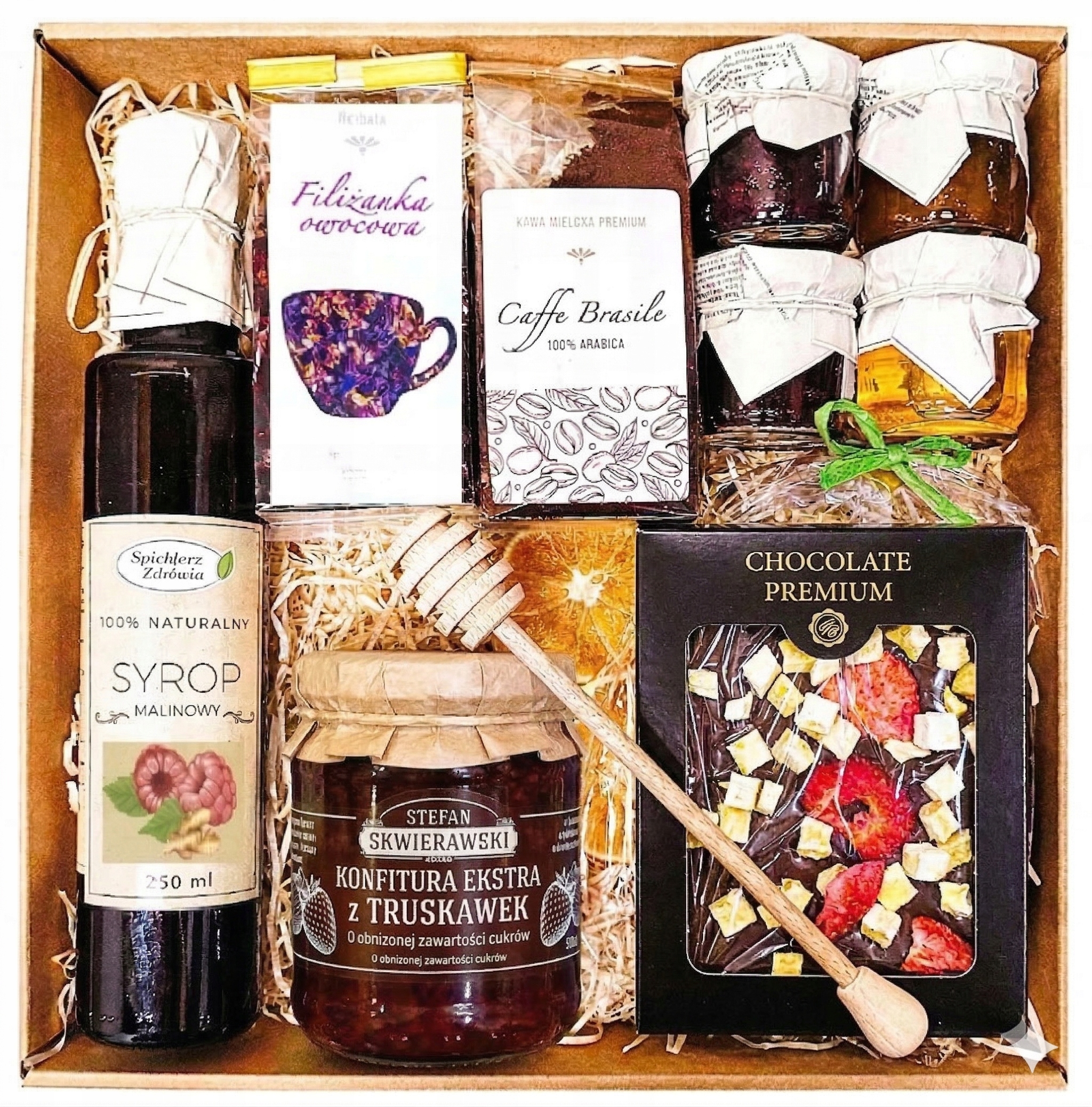 Dárkový Koš Dárek Dárkové Balení Čaje Med Čokoláda Malina Zavařenina