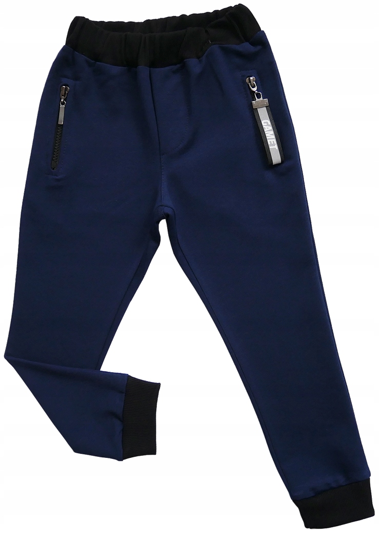 CHŁOPIĘCE spodnie DRESOWE kieszenie na ekspres 122