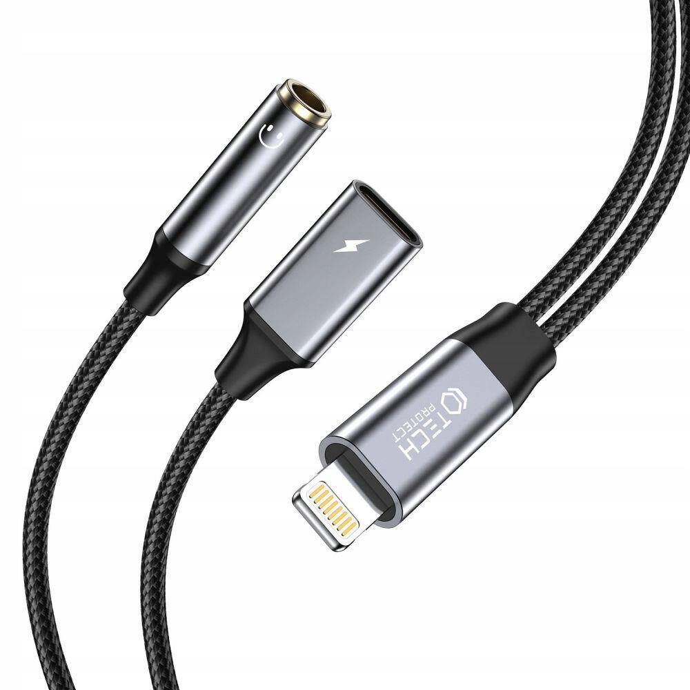 Tech- Protect Ultraboost Cable Adapter Lightning To Mini Jack 3. 5MM Black