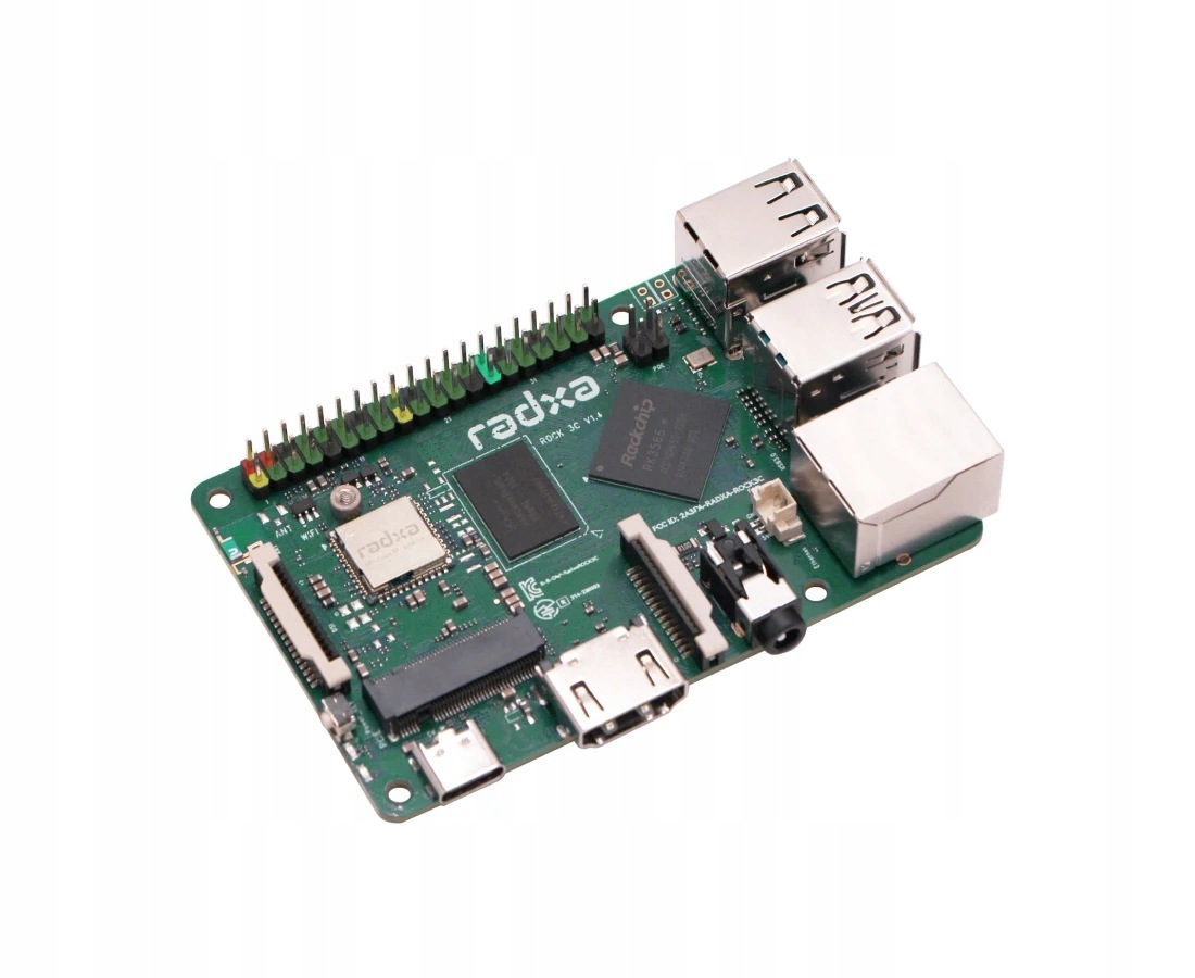 Sbc Radxa Rock 3C RK3566 4jádrový Arm A55 1GB Hdmi 4K M.2 WiFi+Bluetooth