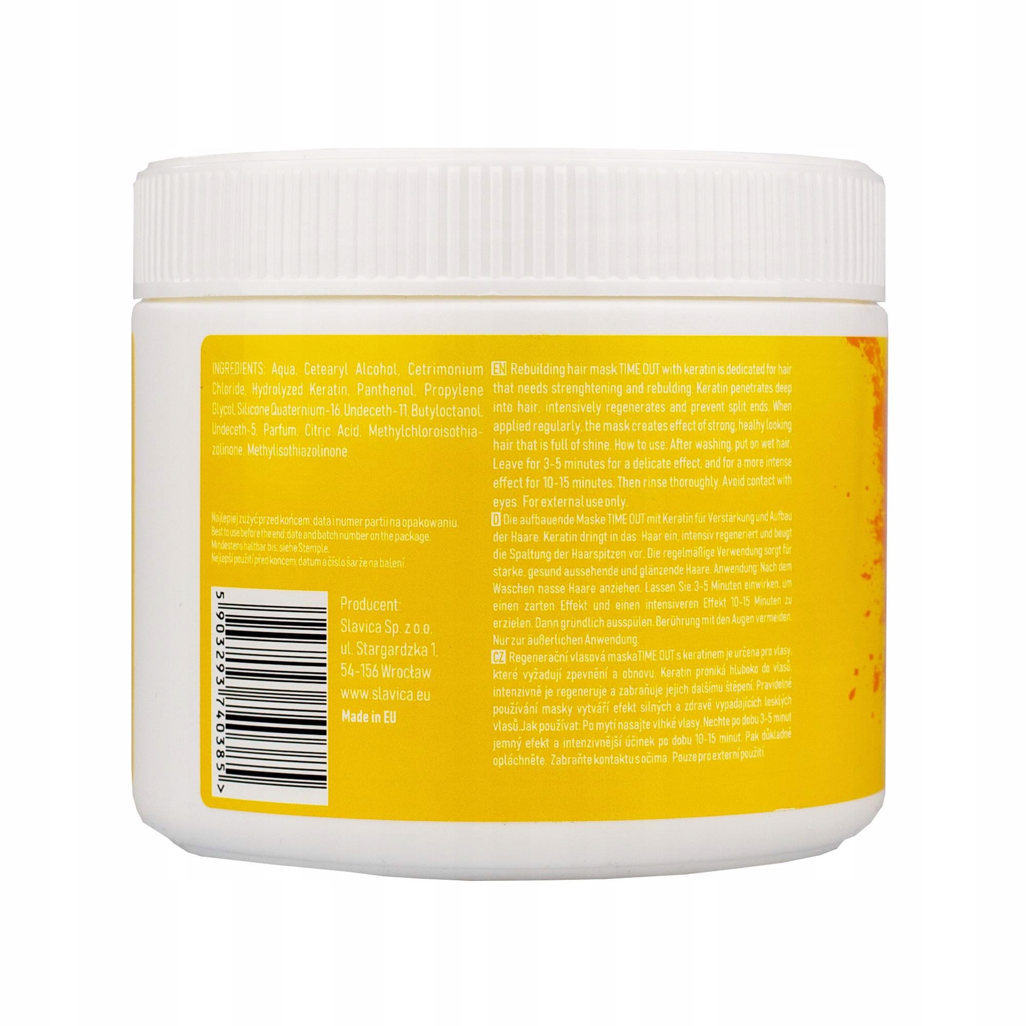 

Time out Maska do włosów 500g keratyna odbudowując