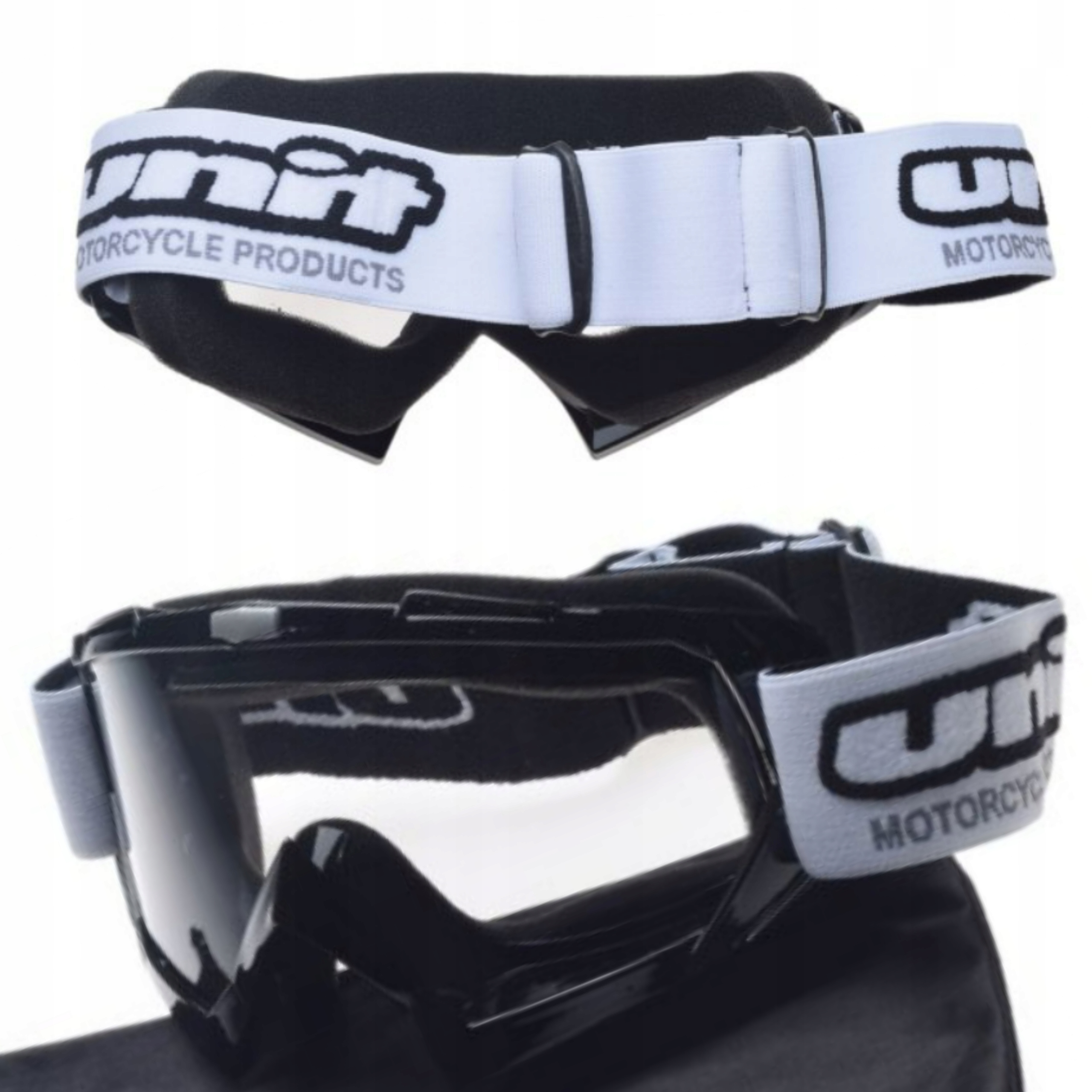 Unit NO.18 Gogle Motocyklowe Enduro Cross Quad MX Czarne Szyba Clear