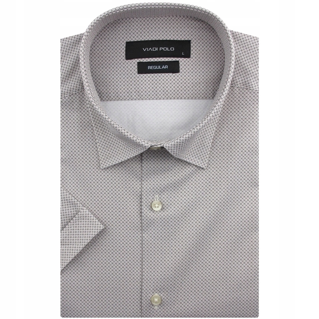 Koszula Męska Wizytowa Beżowa we Wzorki Regular Viadi Polo R140